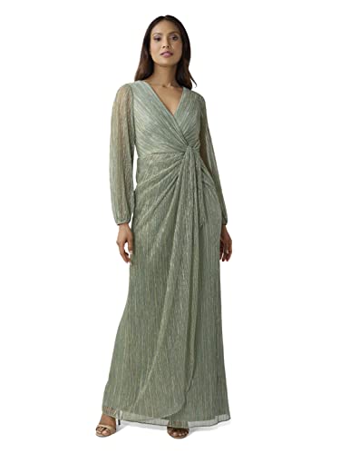 Adrianna Papell Women's Metallic Mesh Draped Gown