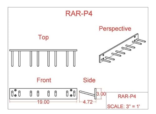 Miniatura 4 de Soporte para delantales de rayos X (montaje en pared) - 8 clavijas, para 4 delantales de plomo