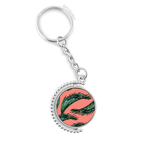 Llavero rotativo flor feliz y hoja rosa para organizar tus llaves con estilo