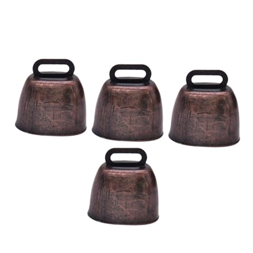 BEBEMOKO Cheering Cowbell Set 4pcs Iron Bells for Cats Craft Christmas Decorations