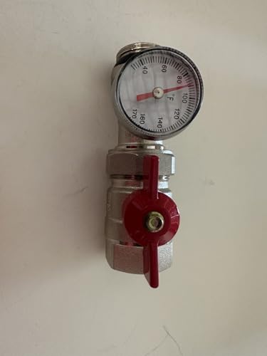 Manifold de PEX de 12 circuitos, 1/2 pulgada, incluye manómetros de temperatura, medidores de flujo, válvulas de cierre, manómetros de presión y temperatura y purgador automático de aire miniatura 6