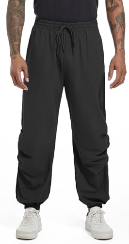 CLANMILUMS Mens Cotton Linen Drawstring Pants Elastic Waist Casual Jogger Yoga Pants2