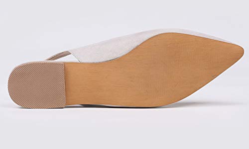 Feversole Pointed Toe Casual Slingback Flat Mules Women's Faux Suede Summer Slippers #TOP4