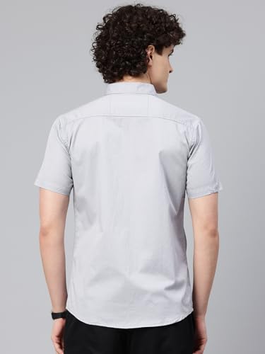 Image of Majestic Man Slim Fit Pure Cotton Half Sleeve Solid Casual Shirt