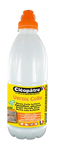 Cléopâtre - LCC1-1000 - Vernis Colle brillant - Flacon 1 kg 8 x 8 x 27 cm Blanc