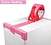 BOMEI PACK Pink Packing Tape with Dispenser, 2.6 Mil 1.88 Inch x 110 Yards, 3 Refills Rolls Color Pink Box Tape for Moving, Shipping and Packaging