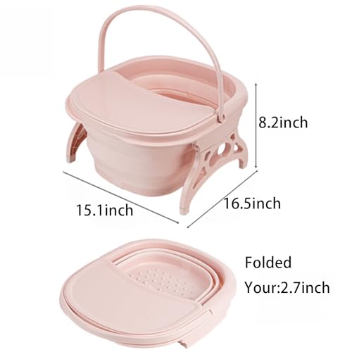 Spa de pies plegable, cubeta grande multifunción rosa miniatura 2