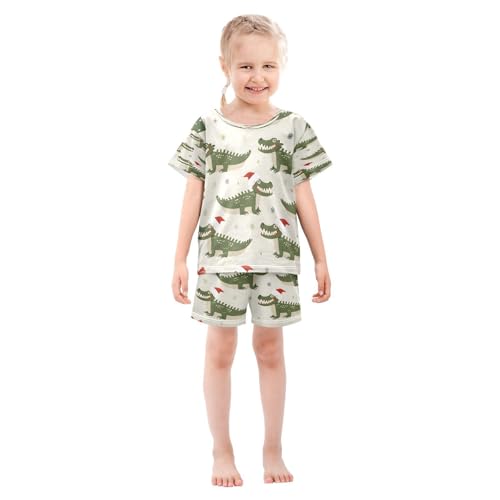 senya Short Sleeve Pajamas Sets Summer Cotton Sleepwear Crocodiles Hats3