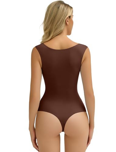 Image of Avidlove Bodysuits for Women Square Neck Body Suit Double Lined Tank Top Bodysuit Soft