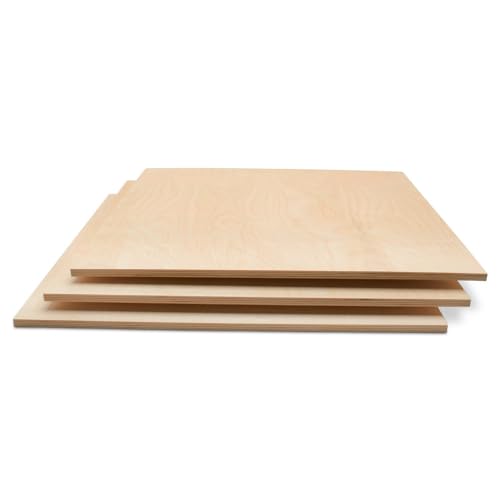 Baltic Birch Plywood 24 x 24 x 1/2 Inch - 12 mm Craft Wood, Pack of 4 B/BB Grade, Stronger Than Basswood or Balsa, Perfect for Laser, CNC Cutting, Wood Shelves by Woodpeckers