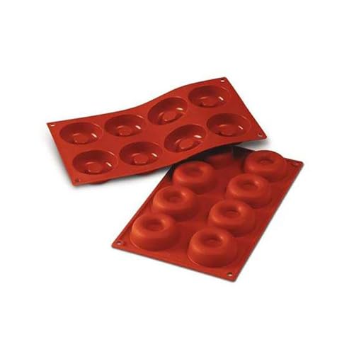 silikomart | SF011 Moule en Silicone pour Monoportions SAVARIN, antiadhésif, 8 cavités, Lot de 1 Moule à gâteau, Ø 65 h 21 mm, Made in Italy
