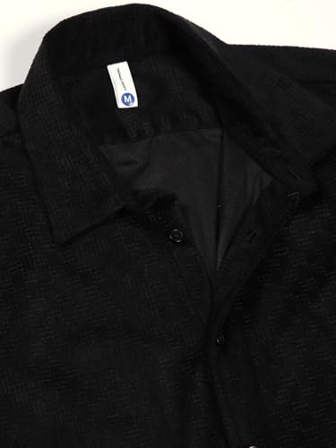 Image of Thomas Scott Men's | Solid | Textured Fabric | Full Sleeve | Slim Fit | Polyester-Blend | Spread Collar | Casual Shirt