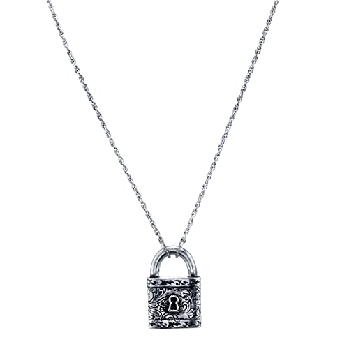 1928 Jewelry Antiqued Old Fashioned Padlock Pendant Necklace For Women 28