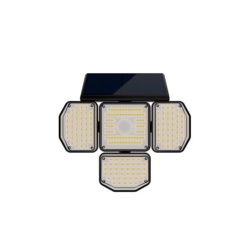 Image of Dylect Eco Solar Security Light Outdoor for 12Hr Runtime, 4 x Movable Panel, Ultra Bright with Advanced Motion Sensor, IP64 Waterproof, Solar Light for Garden, Shop, Home, Parking (Warm + Cool White)