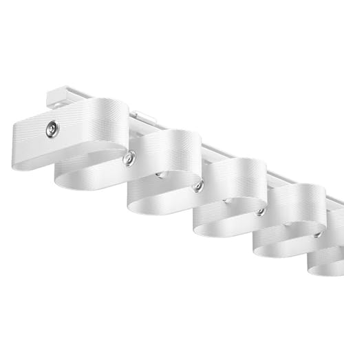 Sistema de riel de cortina de aleación de aluminio resistente para cortinas de apertura única, códigos de instalación gruesos para un mejor bloqueo de luz, riel de cortina de techo en blanco, duradero