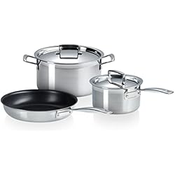 Cacerolas Le Creuset Opiniones Le Creuset Set de Cacerolas de 3 Piezas Acero Inoxidable 3-Ply, 53808000010050