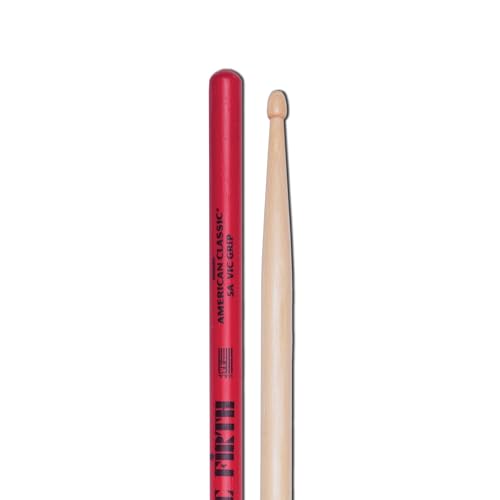 Vic FIrth   Baquetas de la serie American Classic® 5AVG Vic Grip   Madera de nogal American   Punta de Madera