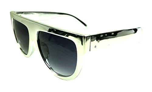 Retro Metallic Round Flat Top Sunglasses