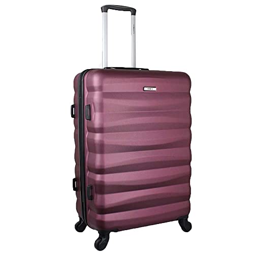 Mala de Bordo Pequena para Viagem em ABS Yins 21089 Cadeado Integrado Rodas Giro 360° Vinho