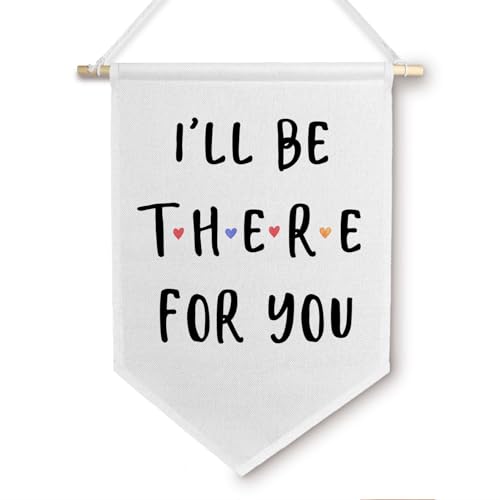 BlissfulAbon Friend Canvas Banner - Friends Themed Party Decorations Hanging Pennant Flag, Friends Themed Gifts, 11 X 15 Inch