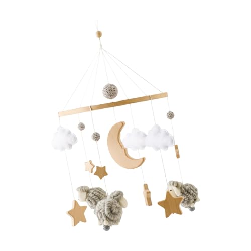 Crib Mobile with Felt Ornaments for Infant Development, Gray