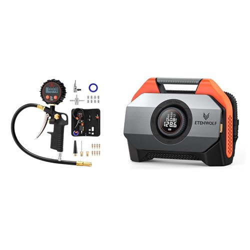 Image of ETENWOLF VORTEX S6 Tire Inflator Portable & T500 Digital Tire Pressure Gauge with Inflator