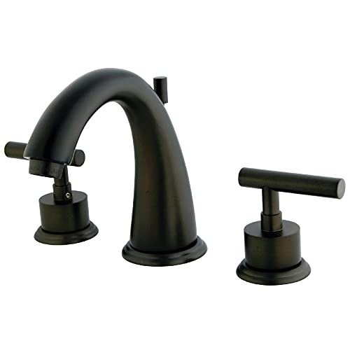 Kingston Brass KS2965CML Concord 8-Inch Widespread Lavatory Faucet with Brass Pop-Up, Oil Rubbed Bronze