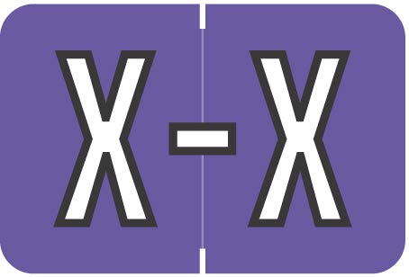 Doctor Stuff - File Folder Labels, Alphabet Letter X, Barkley/Sycom FABKM - BRAM Series Compatible Alpha Stickers, Purple, 1" x 1-1/2", 126 Labels/