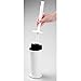 mDesign Toilet Bowl Brush and Holder - Covered Bathroom Brush - Standing Scrubber in Modern Holder - Compact, Space Saving, Deep Cleaning - White