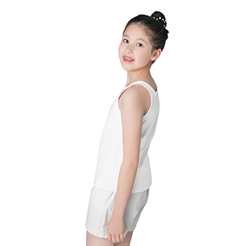 Image of QBK 6-16Years Girls Tank Top with Built in Bra Training Bras Cotton Camisole Built in Bra Undershirts with Shelf Bra