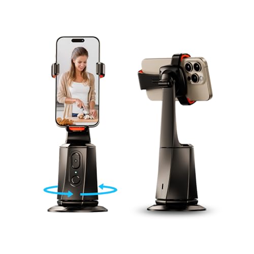 SZMDLX Auto Face Tracking Tripod, 360° Bewegung Gimbal with Ai-Automatic Capture,Sports Gimbal Stabilisator Für Vlog,Tik Tok,Streaming,Video,Keine App