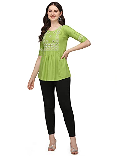 Image of Riva Enterprise Rayon Fabric with Embroidery Stitched Top
