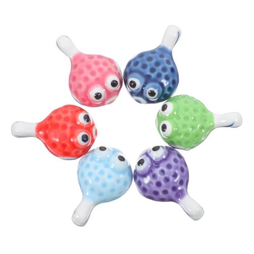 LIFKICH 6個 日式和風かわいい製箸置き 卓上用丈夫で洗いやすい食卓アクセサリー 小河豚デザインで和食に