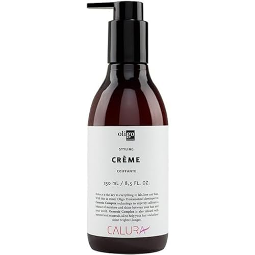 Oligo Professionnel - Calura Styling Creme - Moisturizing hair cream with frizz control - Great for blowouts - Hydrating formula for curly and straight hair - Paraben and Sulfate Free - 8.5oz