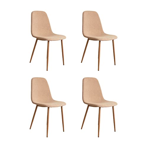 Alguer Living - Thea Camel - Pack 4 Sillas de Comedor, Sillas de Estilo Nórdico para Oficina o Eventos, Sillas Tapizadas Acolchadas, Color Camel Beige, Sillas de Cocina