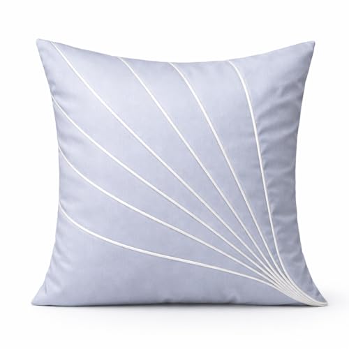 Image of LOFEY Dupion Silk Cushion Cover, 16 x 16 Inch (40 x 40 cm), Decorative Sofa Pillow Cover, Zipper Closure (Pack of 2, Silver)