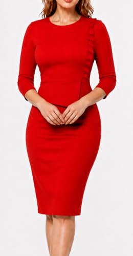 Image of ZVO Midi Dress for Women Church Dress Office Work Bodycon Pencil Dresses