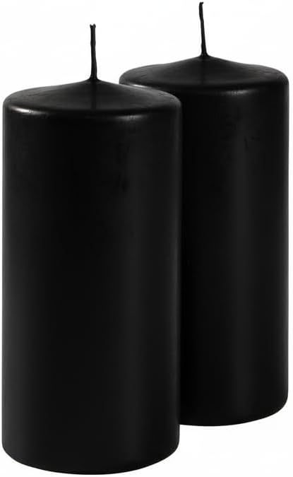 Risthò 4 x Black Candles, Diameter 7 cm, Height 15 cm