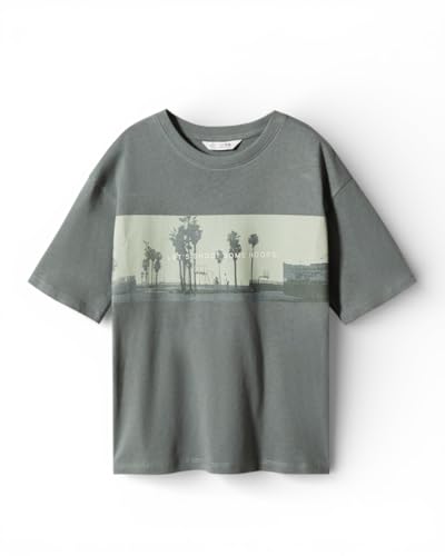 Image of Alan Jones Clothing Boys Oversized Cotton Printed T-Shirt | Round Neck, Short Sleeves, Casual Wear