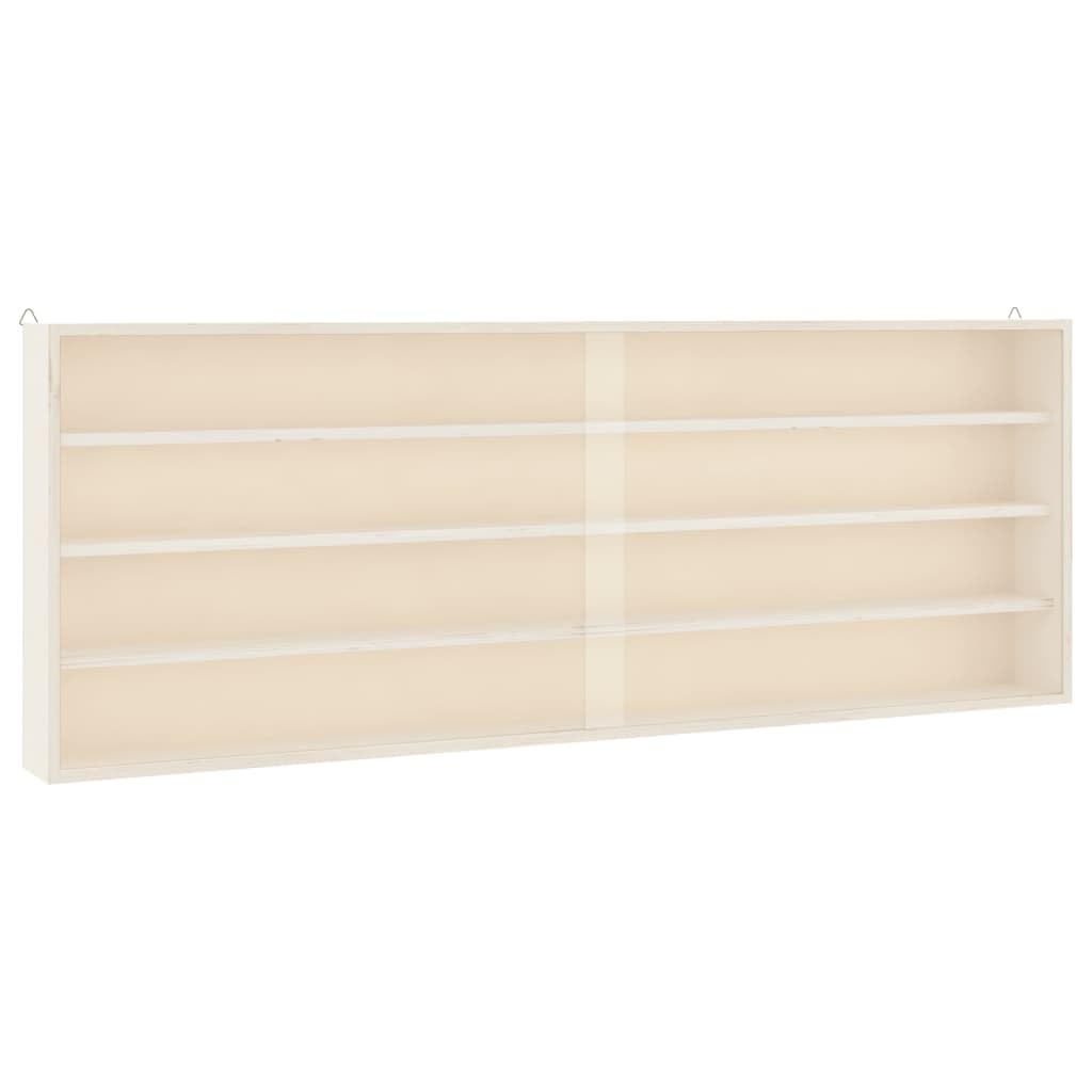 Wandregal Sammlervitrine aus Holz mit 4 Fächern und Schiebetüren 100x37x8,5 cm Schwebendes Regal zur Wandmontage für Wohnzimmer Schlafzimmer und Flur