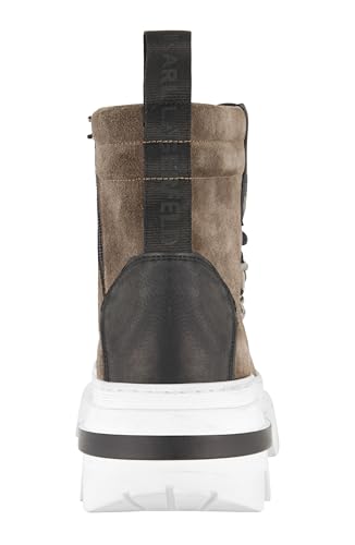 KARL LAGERFELD Men's Side Zip Suede Hiking Boot Combat3