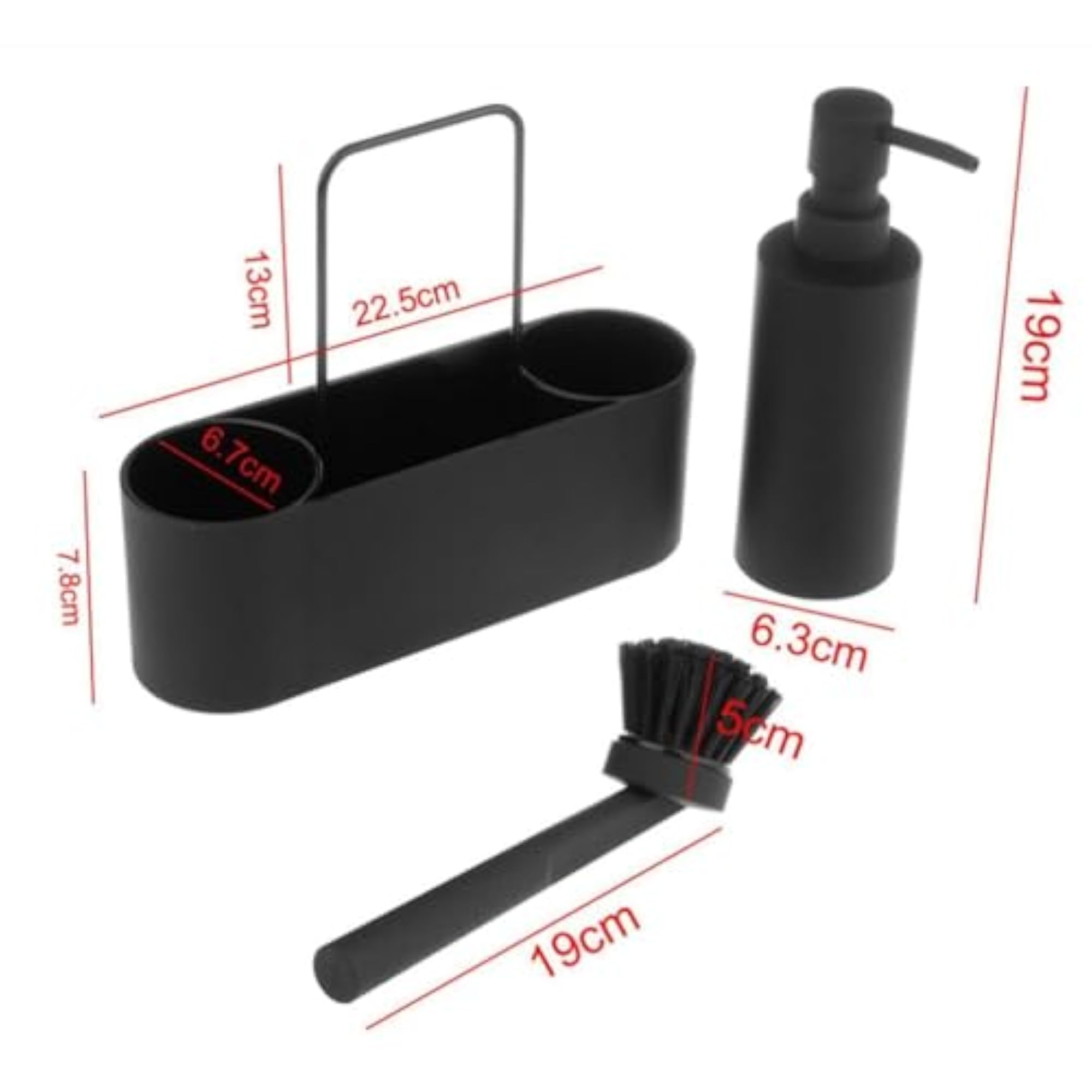 Kitchen Soap Dispenser with Brush and Hand Towel Holder