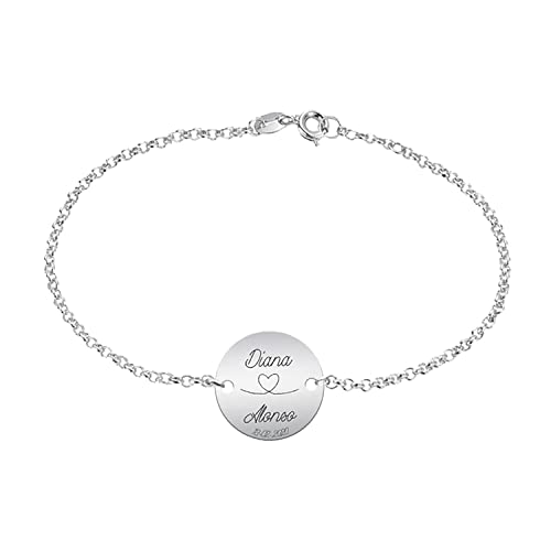 MI JOYA PERSONALIZADA - Pulsera con medalla PLATA DE LEY personalizada con mensaje (Enlace)