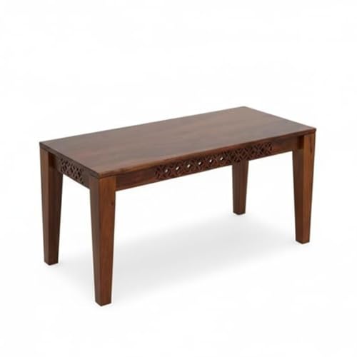 Image of Solid Sheesham Wood Non-Cushioned Living Room Benches, Wooden, Wooden Seating Bench for Home & Office l CNC Top Natural Teak |