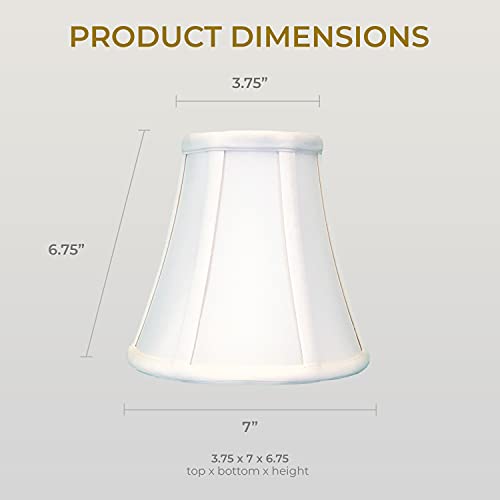 Image of Royal Designs, Inc. BSO-704RC-7WH-2 True Bell Basic Lamp Shade with Round Clip, 3.75 x 7 x 6.75, White, 2-Pack