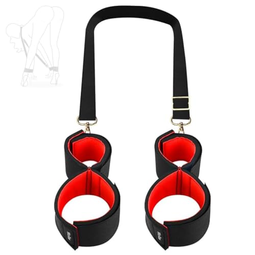 Attrezzo per esercizi di yoga con divaricatore per gambe in nylon spugnoso nero