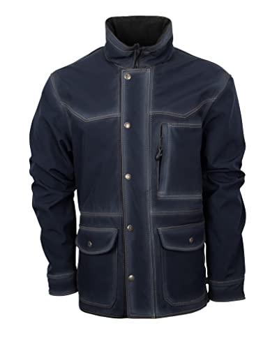 STS Ranchwear Western Jacket Boys Water-Resist Enzyme Navy STS9375