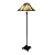 Lavish Home Tiffany Style Floor Lamp – Mission Design Standing Light with Art Glass Lampshade and 2 LED Bulbs – Vintage Look Accent Decor