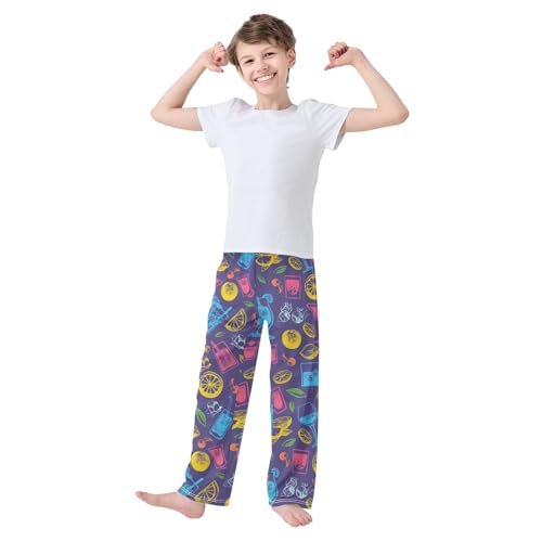 ZZKKO Alcohol Cocktail Drink Tequila Boys Pants for Kids Jogger Pants with Pockets S-XL2