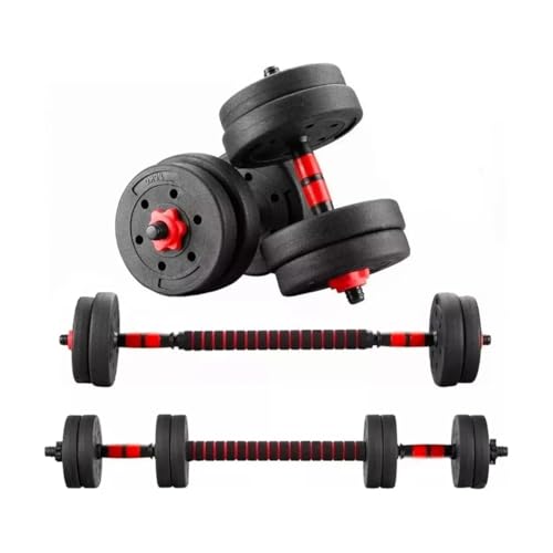 JISHOP Kit de Pesas 15 kg | Pesos de Mano y Barra Recta Ajustables para Entrenamiento en Casa | Ejercicio, Fitness y...